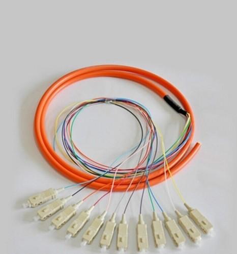 Quality 12 Cores Optical Fiber Patch Cord SC / UPC 1.5 Meter Fiber Optic Pigtail for sale