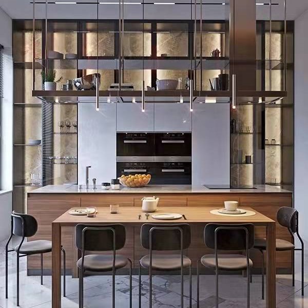 Different angle view of the dining set with bench option