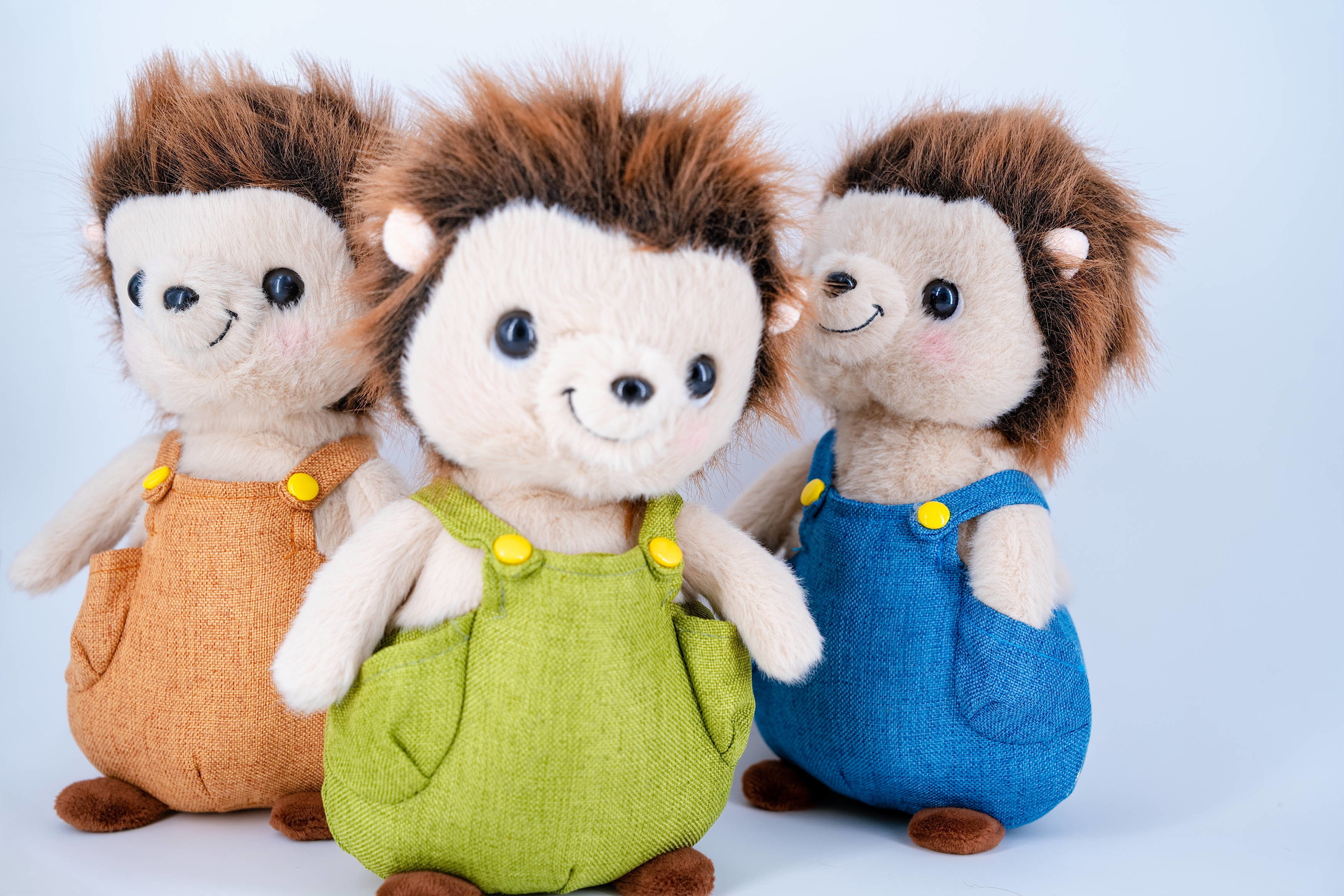 Three Color Soft Plush Toys Custom Design Animal Plush Doll Hedgehog 25-40cm size