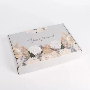China CMYK E Flute Luxury Clothing Packaging Boxes With Flowers Design wholesale