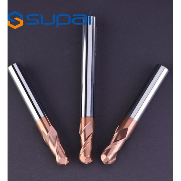 High Performance Machining HRC55 2 Flute Carbide Ball Nose EndMill with AICrSiN Coating for CNC Milling