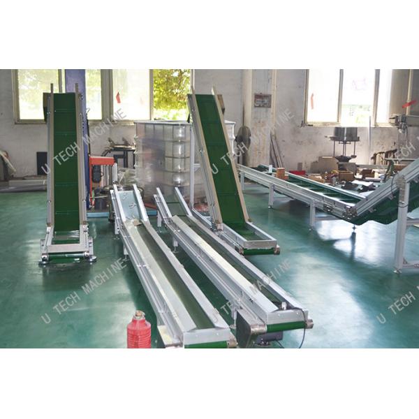 PVC Rough Top Ribbed Conveyor Belt For Express Clothing Industry Stainless Steel