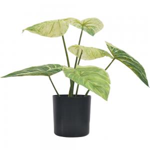 Green Artificial Potted Floor Plants For Garden Philodendron Birkin