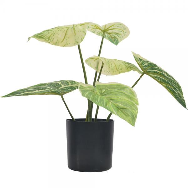 Quality Green Artificial Potted Floor Plants For Garden Philodendron Birkin for sale