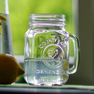China 470ml/16oz Glass Storage Jars Sturdy Handle With Leak Resistant Seal wholesale