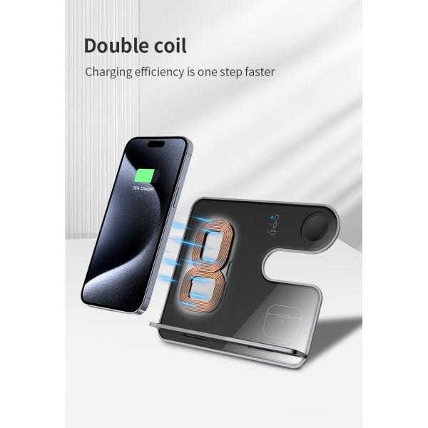 Fast Wireless Charging Detachable Aluminum Alloy Charging Stand for Smart Devices