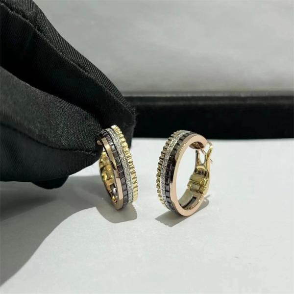 Quality Custom VVS Diamond High End Gold Earrings Round Cut Gold Diamond Jewelry for sale