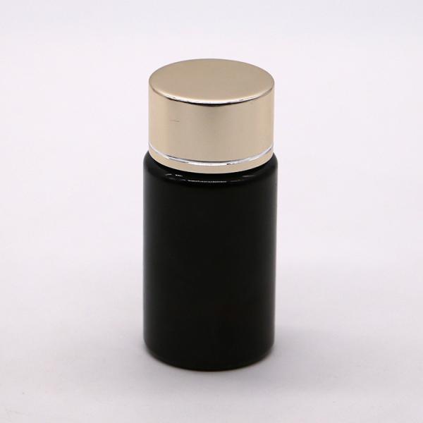GMP 50ML PET Plastic Medicine Tablet Pill Bottle Container with Gold Silver Coating Cap
