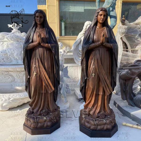 Quality Brass Virgin Mary Statue Mother Mary Statue Bronze Sculpture Women Life Size Metal Factory Spots Goods for sale