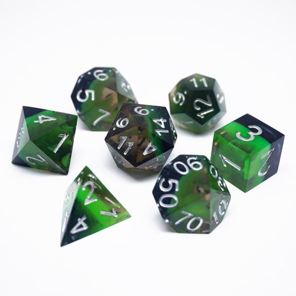 Quality Green Resin Digital Dice Set Multi -Faceted Tablet Game Dice#Rpg#Dnd#Coc for sale