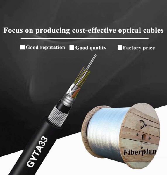 GYTA33 Optic Cable 4 6 8 12 24 48 Cores G652D SM Underwater Stranded Armoured Steel Wire