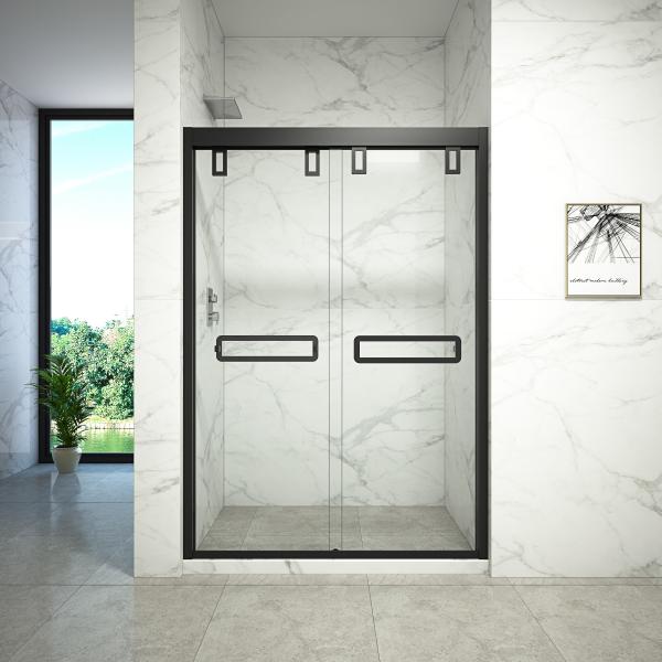Quality Frameless Hinged Bifold Toughened Glass Shower Screen Explosion Proof for sale