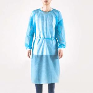 China 40 Gsm Impervious Waterproof Isolation Long Sleeve Ppe Medical Gown wholesale