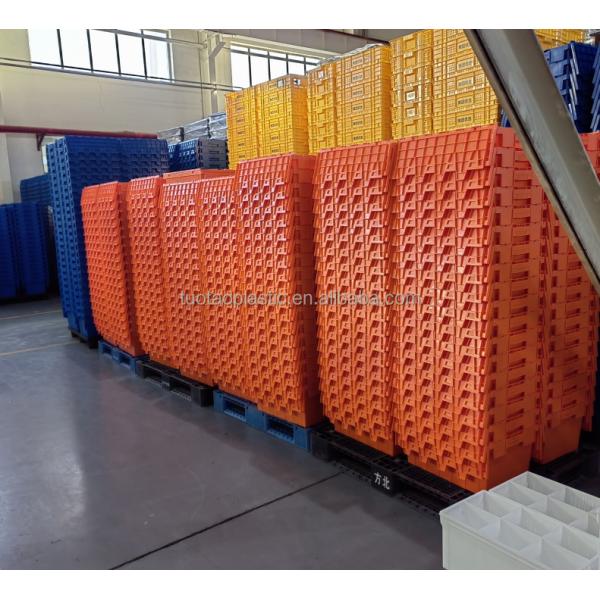 Stackable and Nestable Heavy Duty Turnover Box with Attached Lid PP Plastic Crate