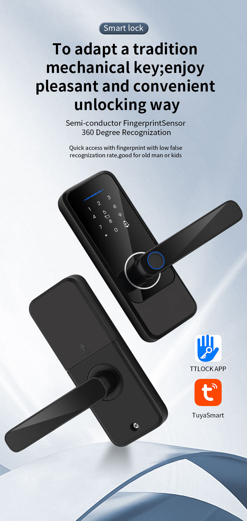 Multi Language Smart Fingerprint Lock Department Fingerprint Door Lock Bedroom