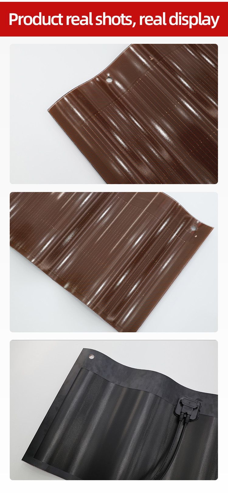 Customized 50W Curved Solar Tile for Innovative Building Integration
