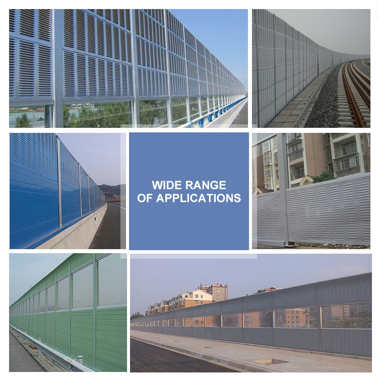 High Stability Metal Noise Panels Wall Sound Proof Barrier Outdoor 2m~4m Roadside Noise Barriers