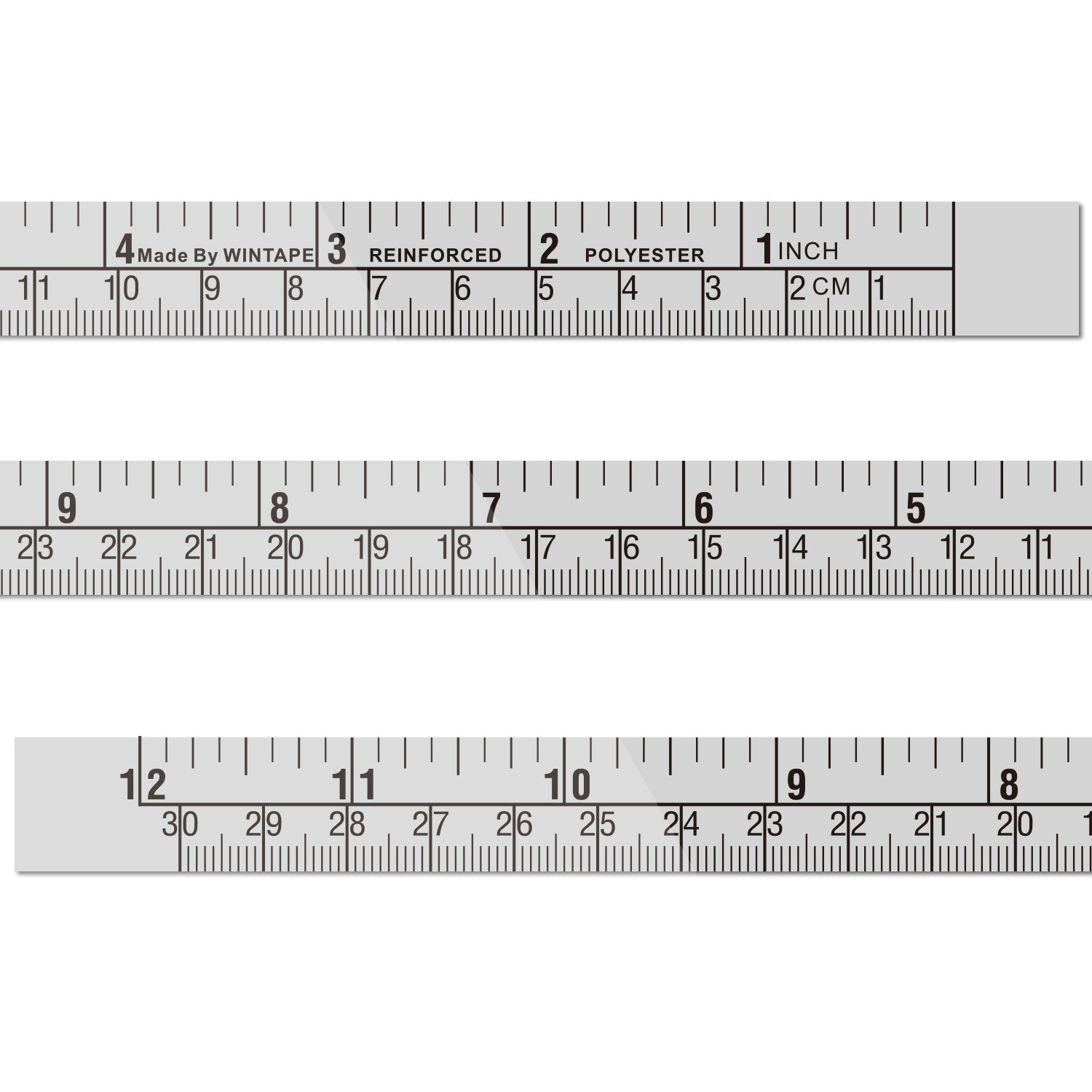 Wintape 12-Inch Right To Left Direction Measuring Guide For Workbench Plastic Oil Proof Sticker-Back Measurement Tap