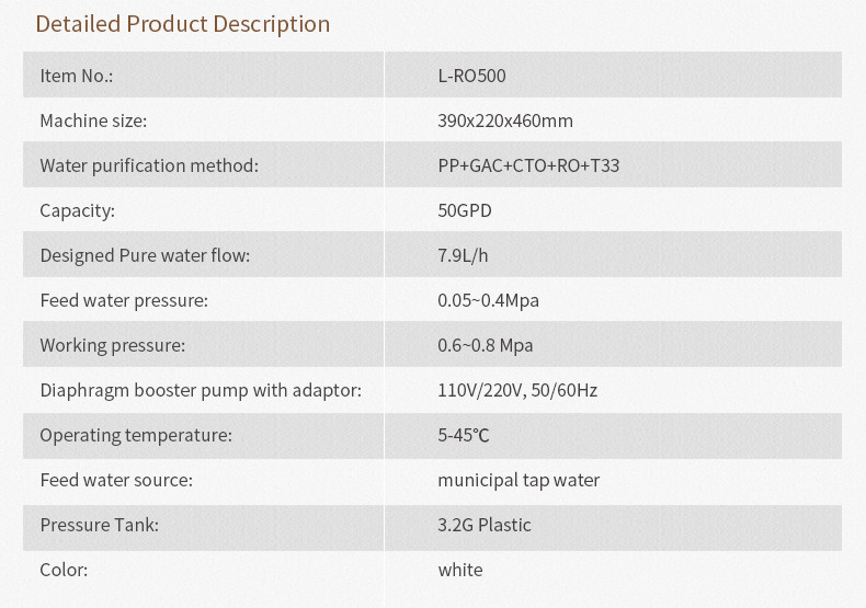 Reverse Osmosis Water Filter Machine , 5 Stage RO Technology Water Purifier