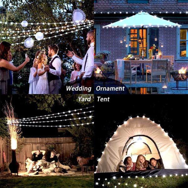 Ultra Bright 20M LED Holiday Lights Solar Powered Leather Wire String
