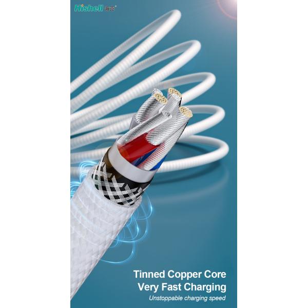 Braided Mobile Phone Data Transfer Cable , Antiwear Data Cable Type C Fast Charging