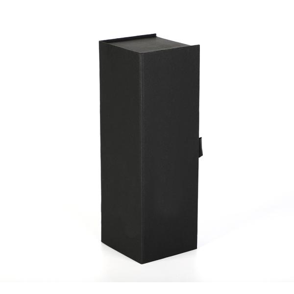 Quality High End Rigid Wine Bottle Packging Box With Cushion Protection Inside And Ribbon Straps for sale