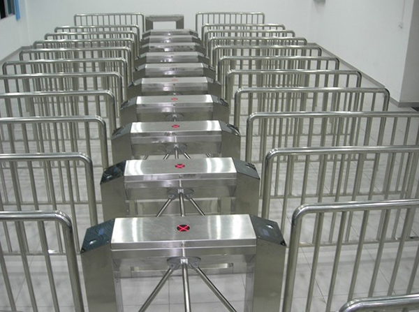 Pedestrian RS485 Security Barcode / Qr Code Scanner Turnstile For Tourist Area , Museum , Cinema Entrance