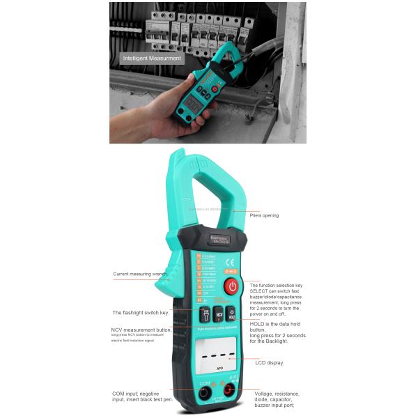 600A Current Measurement Trms Auto-range Voltage Ammeter Hz Ohm Ncv Tester Multimeter Ampere Meter Clamp Meter 21E