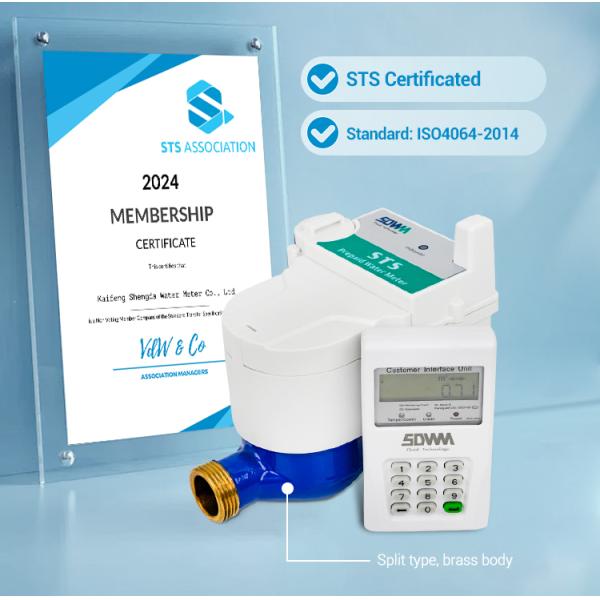 IP68 Wireless STS Keypad Type Prepaid Token Water Meter with Vending Software