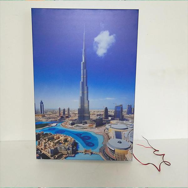 Quality A4 Wall Mounted / Table LED Light Box Display Stand Crystal Photo Frame for sale
