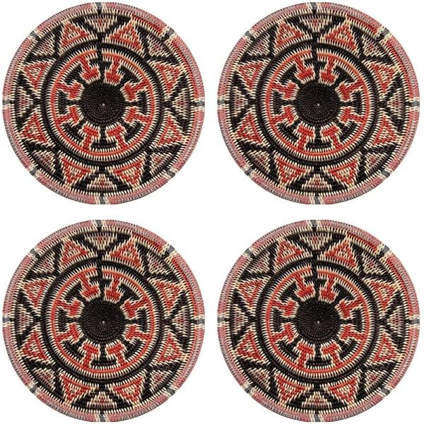 Minglu CM-008 Natural Rubber Round Coasters Fabric Carpet Drink Mats Coasterrug suitable for office, restaurant, home, or bars