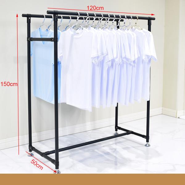 Metal Double Boutique Clothing Display Racks Floor Standing For Shops