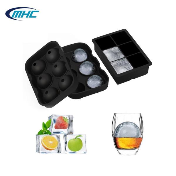 Quality 6 Cavities Silicone Ice Mold Stocked Ball Shaped Ice Cube Tray Customized for sale