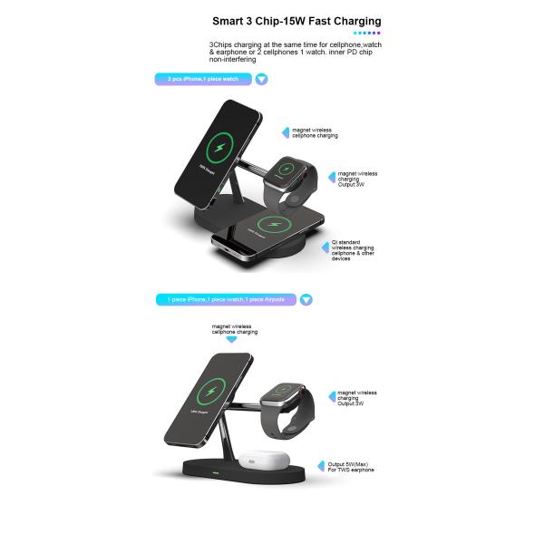 5-in-1 Multi-functional Wireless Charging Station With Night Light