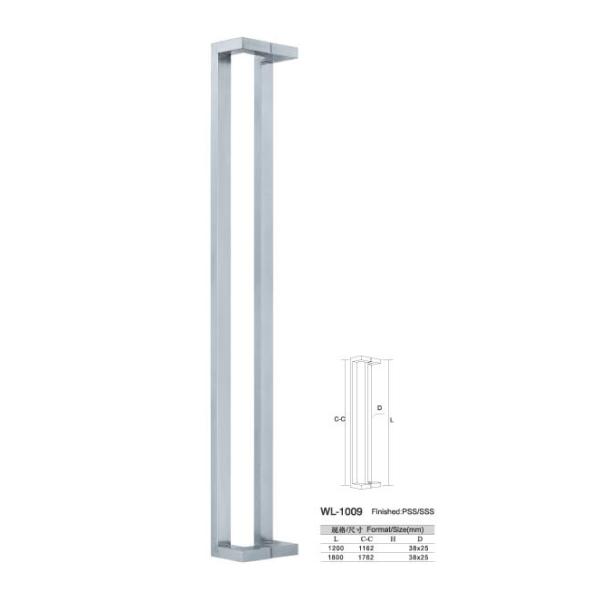 entry door handles set long square glass door handle pull and push WL-1009 chrome Stainless Steel