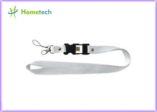 Quality White Customize Lanyard USB Flash Drives High Capacity File Transfer for sale