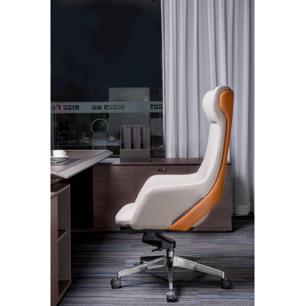 135 Degree Modern Executive Office Chair , DIOUS Grey Leather Desk Chair