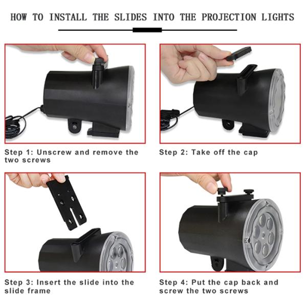 High Bright 12 Slides Change Card Led Projector Light Dynamic Pattern Party Event Light Colorful Film 32pcs/ctn