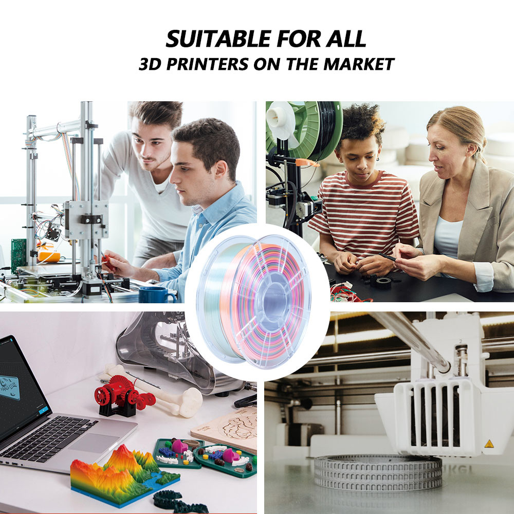 Candy Rainbow Filament PLA+ 1.75mm For 3D Printer +/- 0.02mm 3D Printing Filament 3D Filament