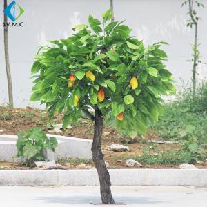 China Durable Plastic Fruit Trees , 2m Height Artificial Mango Tree Wooden Case Packed wholesale