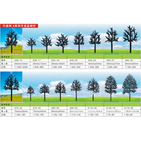 HO scale Architectural model Plastic trees, street model trees