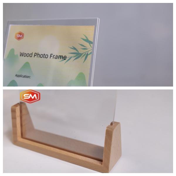 Quality Personalized Picture Display Frame With Acrylic Panel And Wooden Base for sale