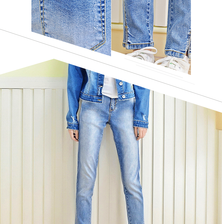Color Fade Proof Women Denim Skinny Jeans , Pencil Fit Jeans For Ladies
