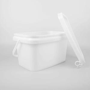 5L PP Tool Storage Bucket White Square Plastic Buckets Rectangular