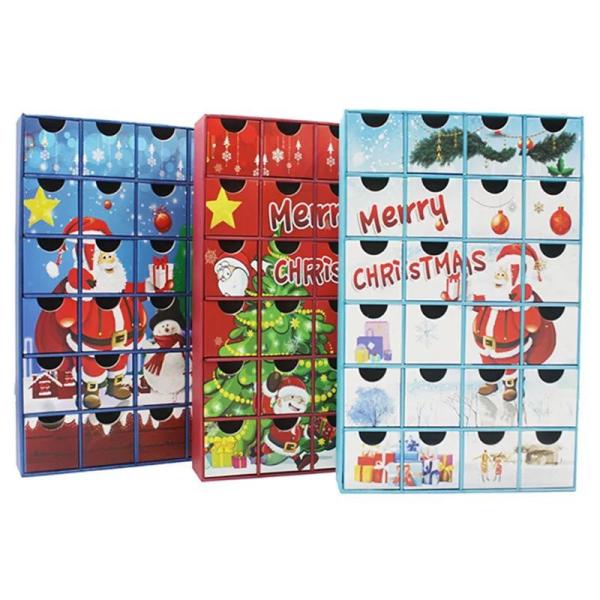 Christmas Xmas Empty Advent Calendar Boxes Cosmetic Display Gift Drawer Packaging Box