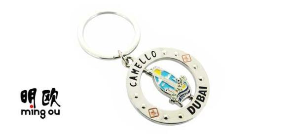 Quality Round Shaped Zinc Alloy Key Ring Holder , Customized Soft Enamel Logo Metal Key Holder for sale