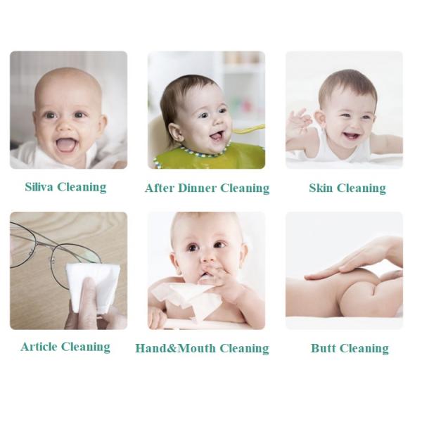 Thermal Bonded Fabric Hand and Mouth Disposable Wet Wipes 50gsm Alcohol Free