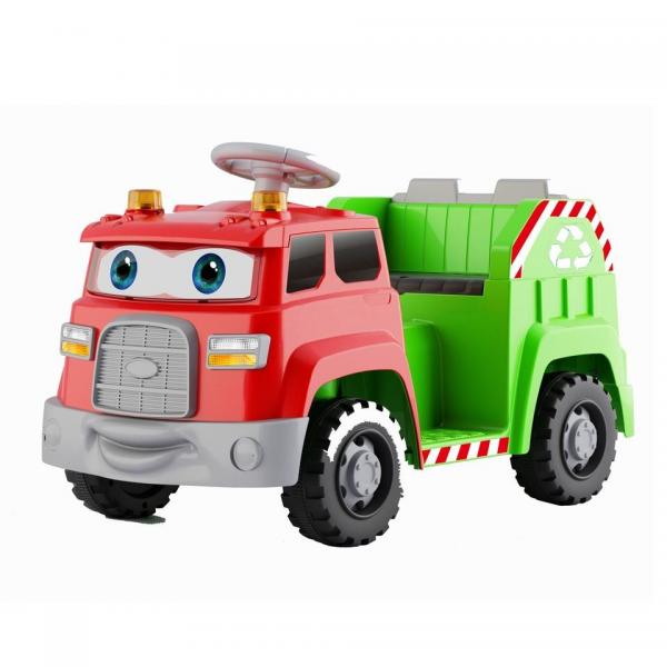 Quality Garbage Sorting and Sound Effects Rotating Cartoon Eyes Ride On Electric Car for Kids Made of PP Material for sale