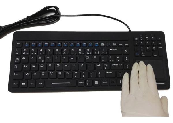 Quality 100 % Waterproof Keyboard With Touchpad , Man Machine Wireless Silicone Keyboard for sale