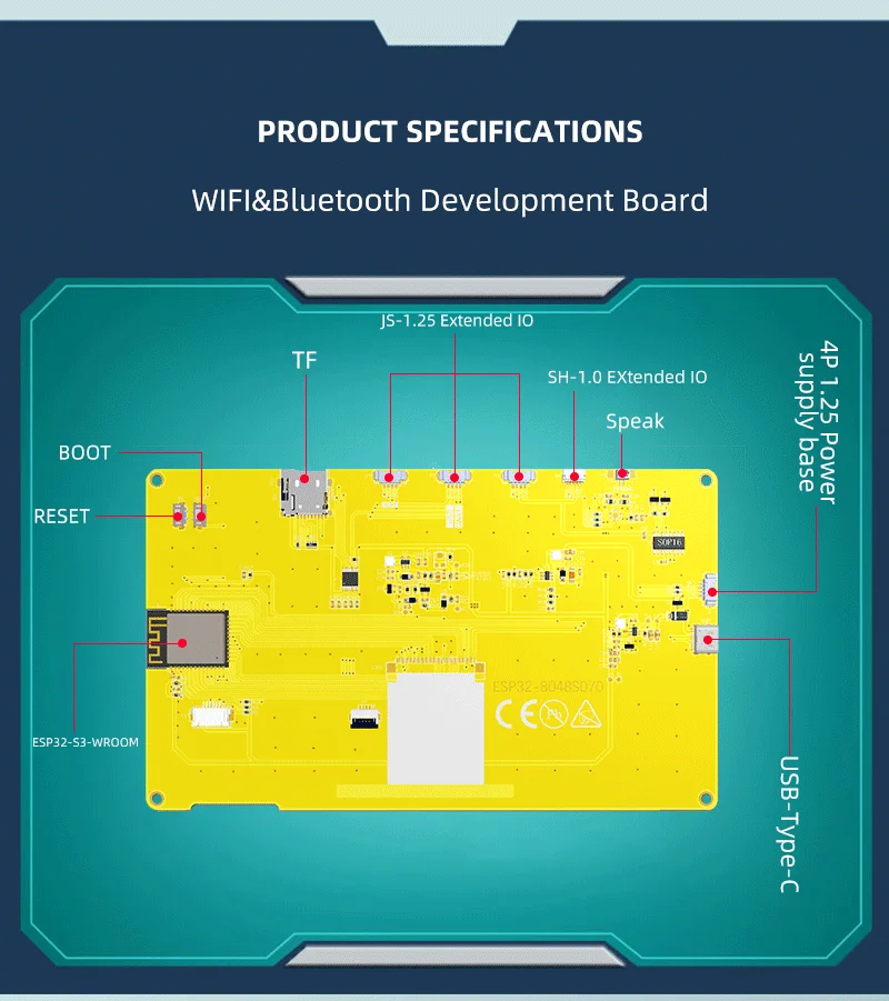 7.0 Inch ESP32 Display Module Wide Viewing Angle for Enhanced Display